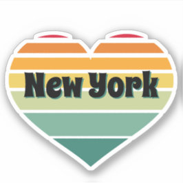Pegatina Estilo retro del corazón de Nueva York