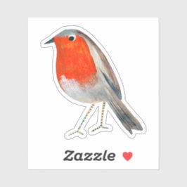 Pegatina estilo Robin rojo y gris