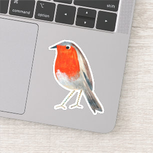 Pegatina estilo Robin rojo y gris
