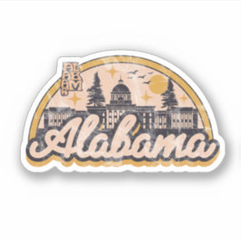 Pegatina Estilo Vintage de Alabama