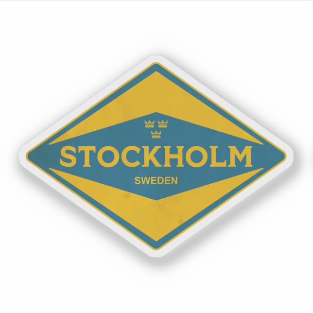 Pegatina Estocolmo Suecia Vintage (Anverso)