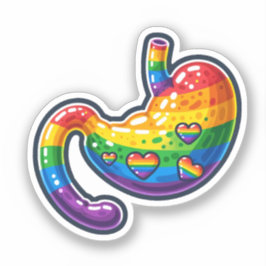 Pegatina Estómago arcoiris