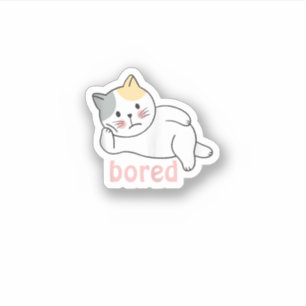 Pegatina Estoy aburrido gatito lindo animal