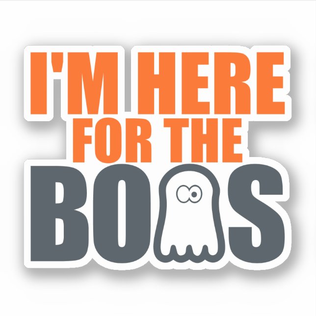 Pegatina Estoy aquí por el fantasma del Boos | Halloween (Anverso)