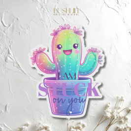 Pegatina Estoy atrapado en ti Cactus Cute Suculento Diseño