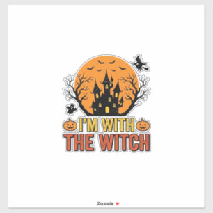 Pegatina Estoy Con La Bruja Diseño Vintage De Castillo De H