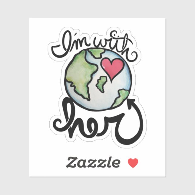 Pegatina Estoy con su ambientalismo del día de la Tierra (Hoja)