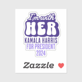 Pegatina Estoy con su texto Kamala Harris para la president
