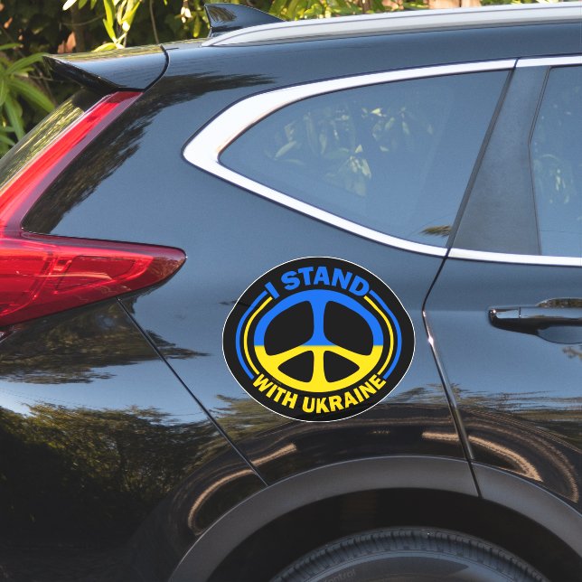 Pegatina Estoy De Acuerdo Con El Símbolo De Paz De Ucrania (Lado del coche)