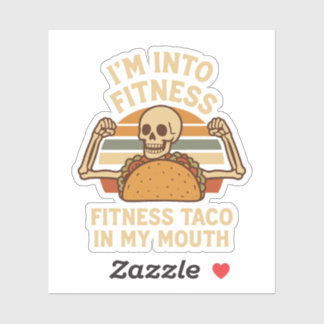 Pegatina Estoy en Fitness, Fitness Taco en My Mouth Funny