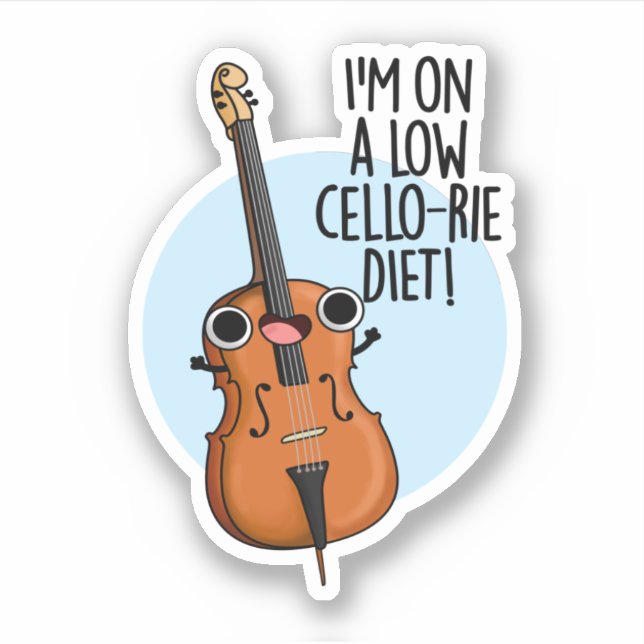 Pegatina Estoy en una dieta baja en un Cello-rie Funny Cell (Anverso)