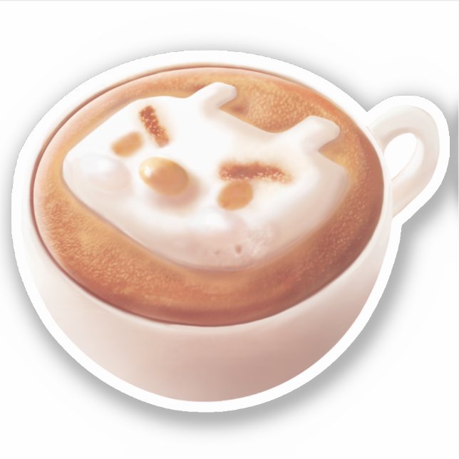 Pegatina Estoy espumando con sentimientos - arte del café (Anverso)