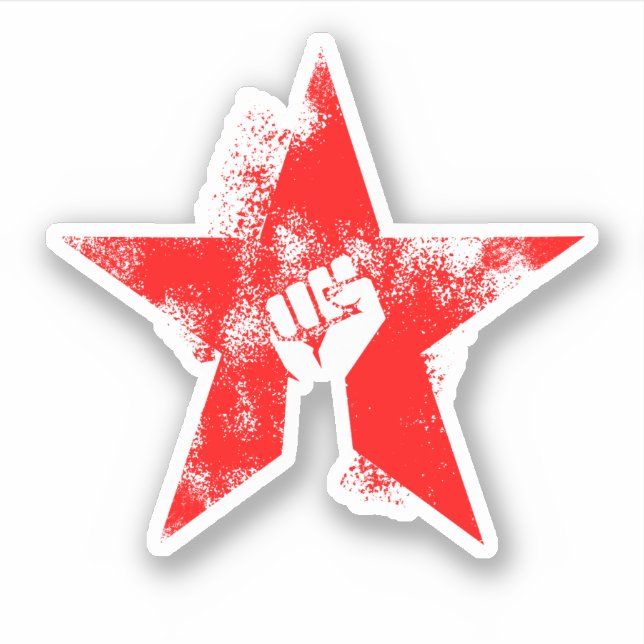 Pegatina Estrella antifascista (Anverso)