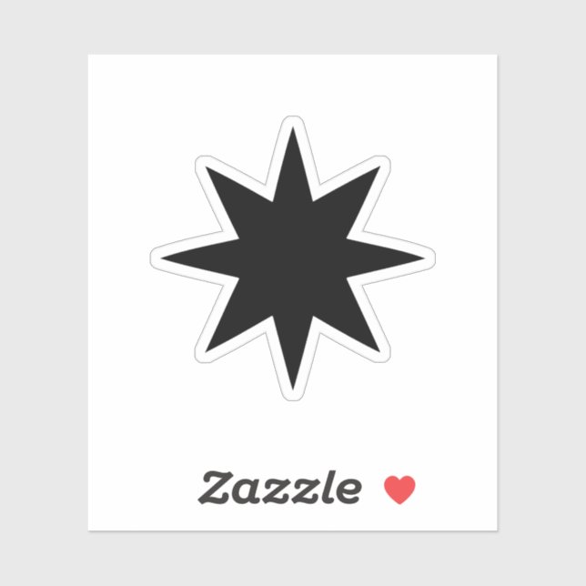 Pegatina estrella de 8 puntos (Hoja)