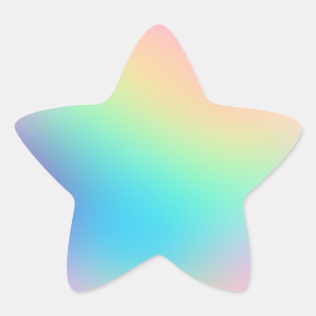 Pegatina estrella de gradiente de arcoiris Pastel (Anverso)