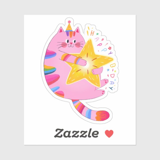 Pegatina Estrella de la Fiesta: Edición Cumpleaños 🎂✨ (Hoja)
