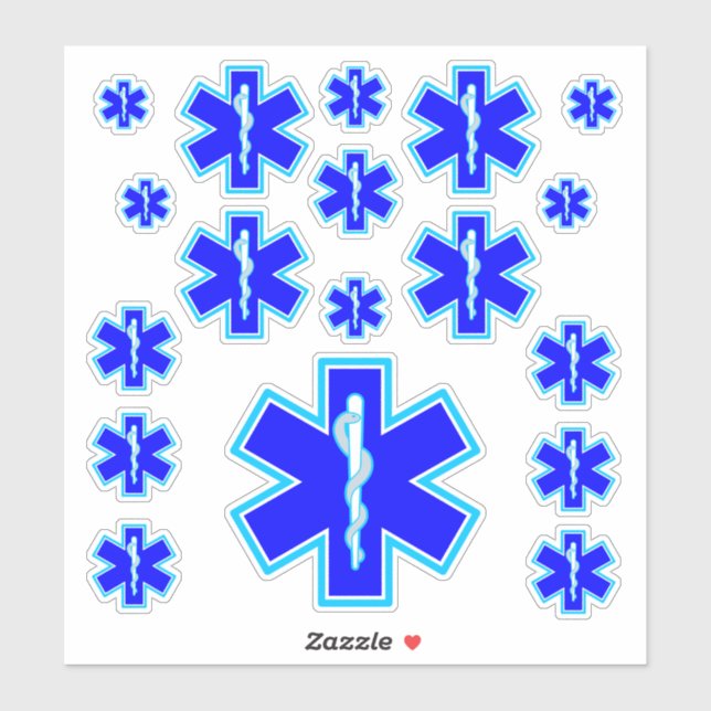 Pegatina Estrella de la vida Servicios médicos de emergenci (Hoja)