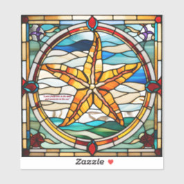 Pegatina Estrella de Mar de Vidrio Pintado Falso