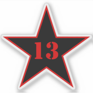 Pegatina Estrella de mi número de suerte - número 13 - v2 (