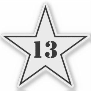 Pegatina Estrella de mi número de suerte - número 13 - v2 (