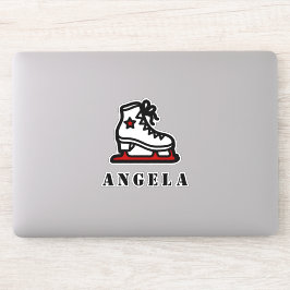 Pegatina Estrella de patinaje sobre hielo rojo Chica de pat