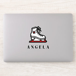 Pegatina Estrella de patinaje sobre hielo rojo Chica de pat