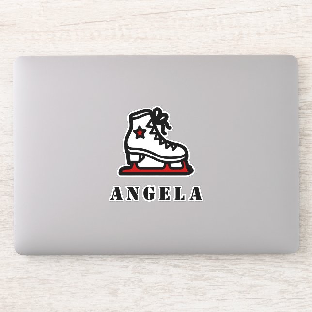 Pegatina Estrella de patinaje sobre hielo rojo Chica de pat (Ordenador)
