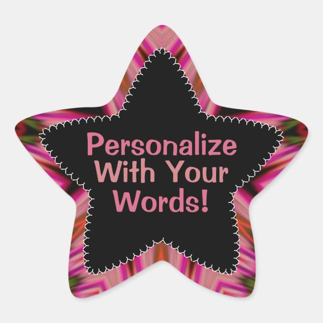 Pegatina Estrella de patrón de bandas de trance ro (Anverso)