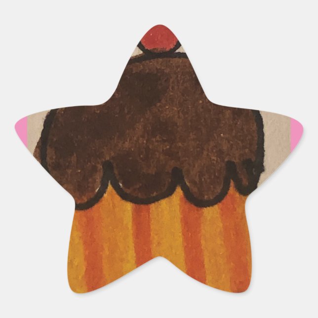 pegatina estrella de quequitos de chocolate (Anverso)