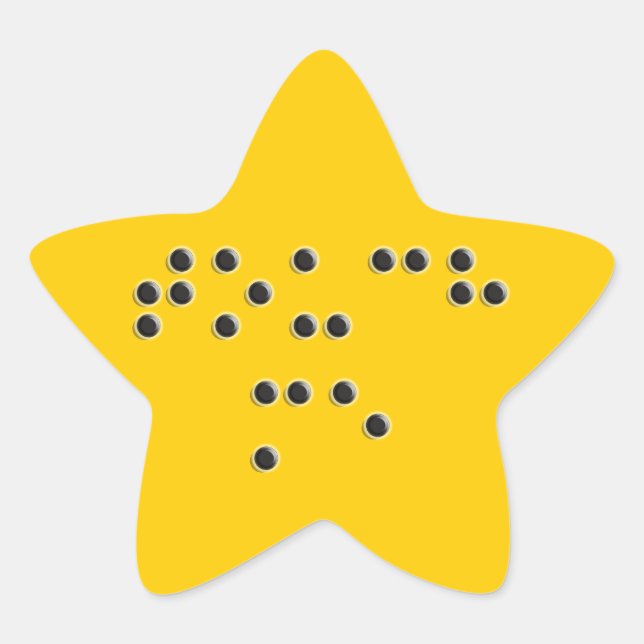 Pegatina estrella de Touch Me (Braille) (Anverso)