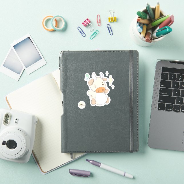 Pegatina Estrella de vaca Kawaii Doodle (Funda para iPad)