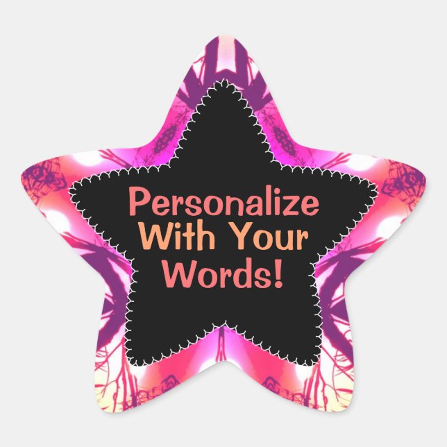 Pegatina Estrella del patrón de punción de Naranja (Anverso)