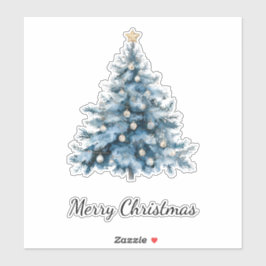 Pegatina Estrella dorada del árbol de navidad de invierno a