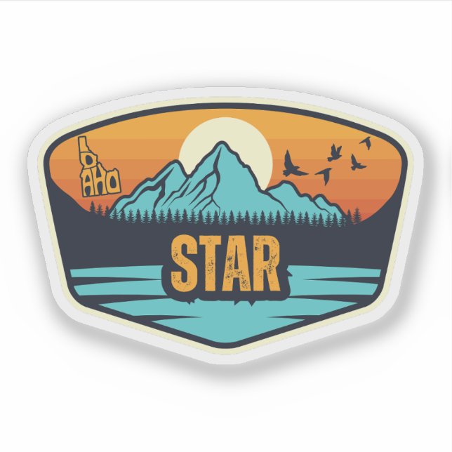 Pegatina Estrella, Idaho (Anverso)