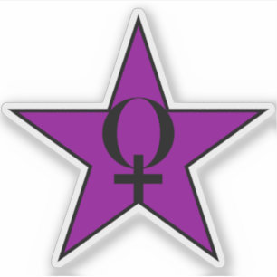 Pegatina Estrella Morada De Anarcha-Feminismo v3