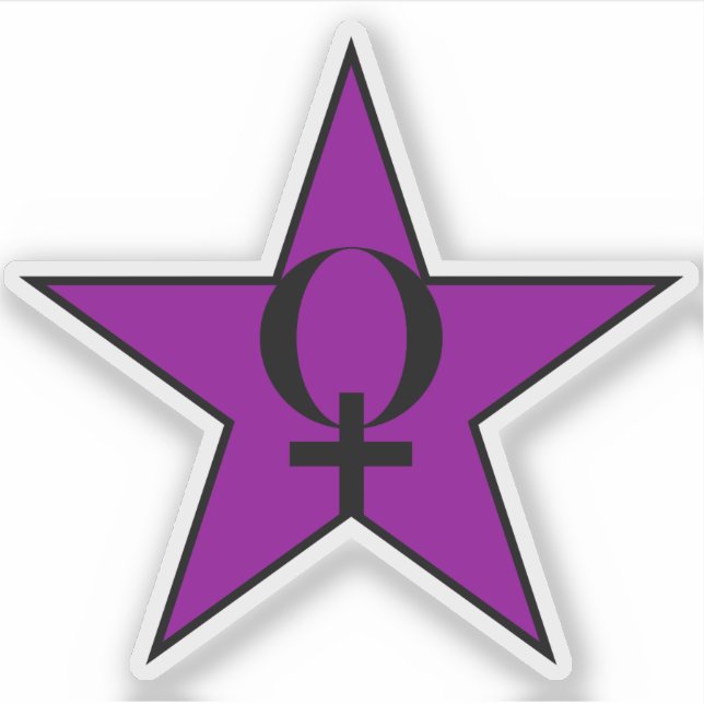 Pegatina Estrella Morada De Anarcha-Feminismo v3 (Anverso)