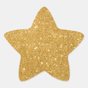 Pegatina estrella Purpurina de oro elegante