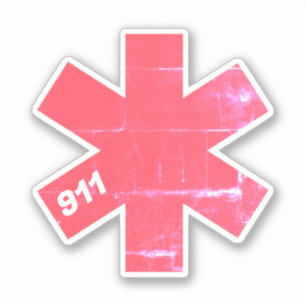 Pegatina Estrella retro de la vida EMS 911