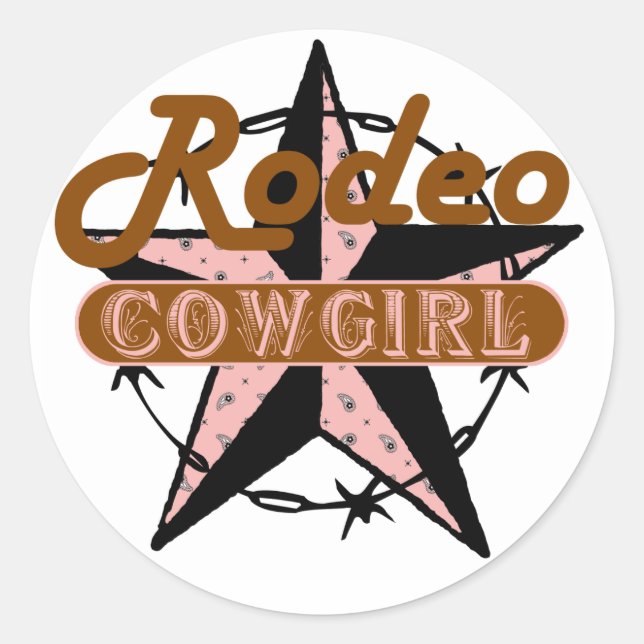Pegatina Estrella Rodeo Cowgirl (Anverso)