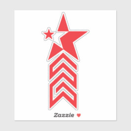 Pegatina Estrella Roja con Flechas en Chevron