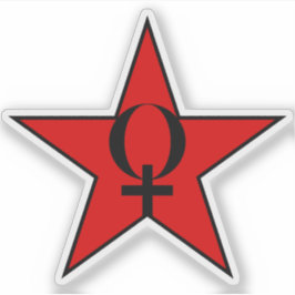 Pegatina Estrella Roja De Anarcha-Feminismo v3