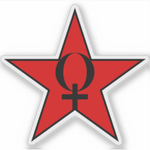 Pegatina Estrella Roja De Anarcha-Feminismo v3