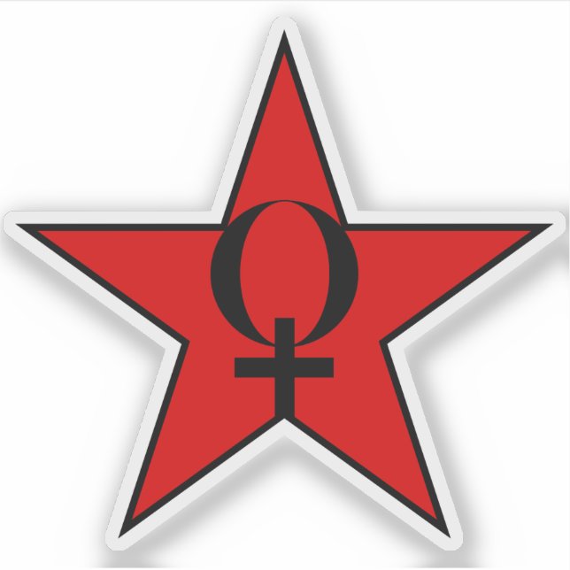 Pegatina Estrella Roja De Anarcha-Feminismo v3 (Anverso)