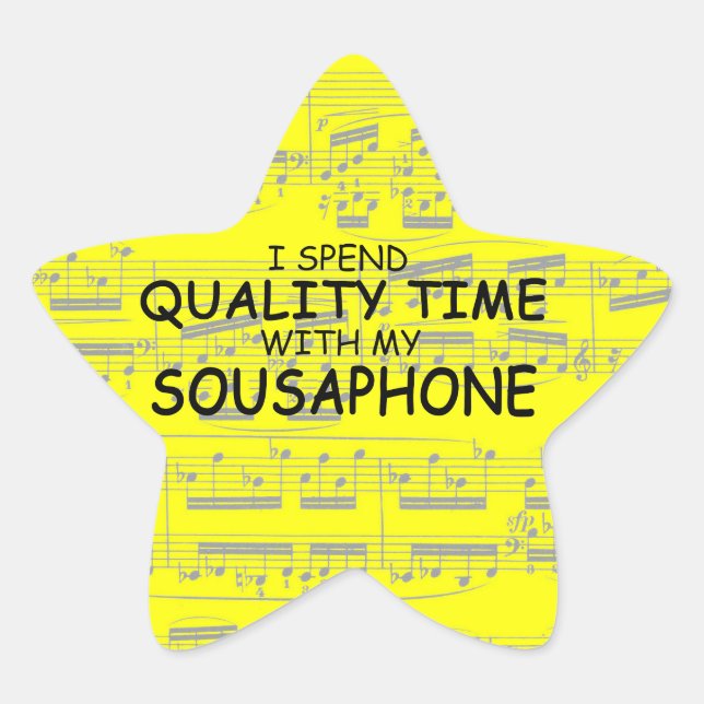 Pegatina Estrella Sousaphone de tiempo de calidad (Anverso)