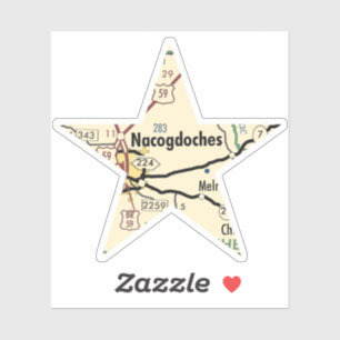 Pegatina Estrella TX de Nacogdoches