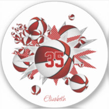 estrellas de baloncesto rojo chicas número jersey