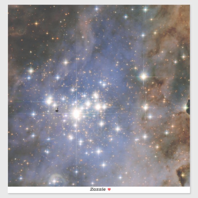 Pegatina Estrellas de diamantes en el espacio de burbujas d (Hoja)