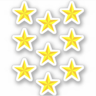 Pegatina Estrellas de Oro Amarillas para la Escuela - Adhes
