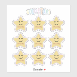 Pegatina estrellas de oro del arco iris