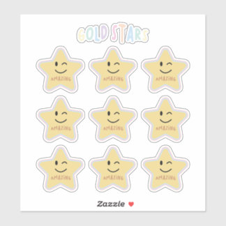 Pegatina estrellas de oro del arco iris